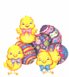 Gif animé Pâques poussins